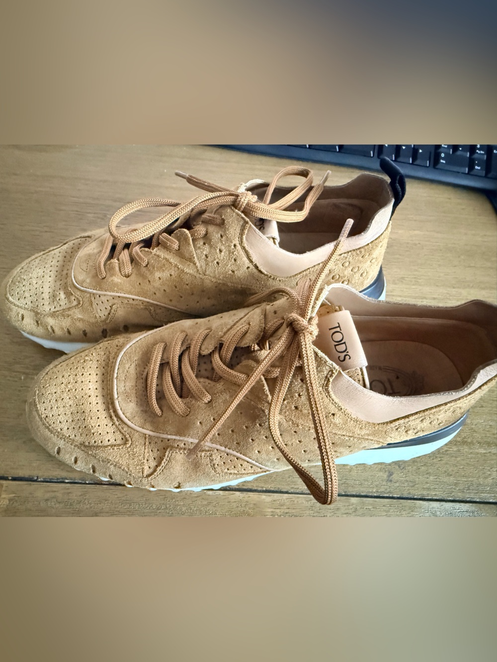 TOD'S Women’s Suede Tan Sneakers - Size 40 (US 10)